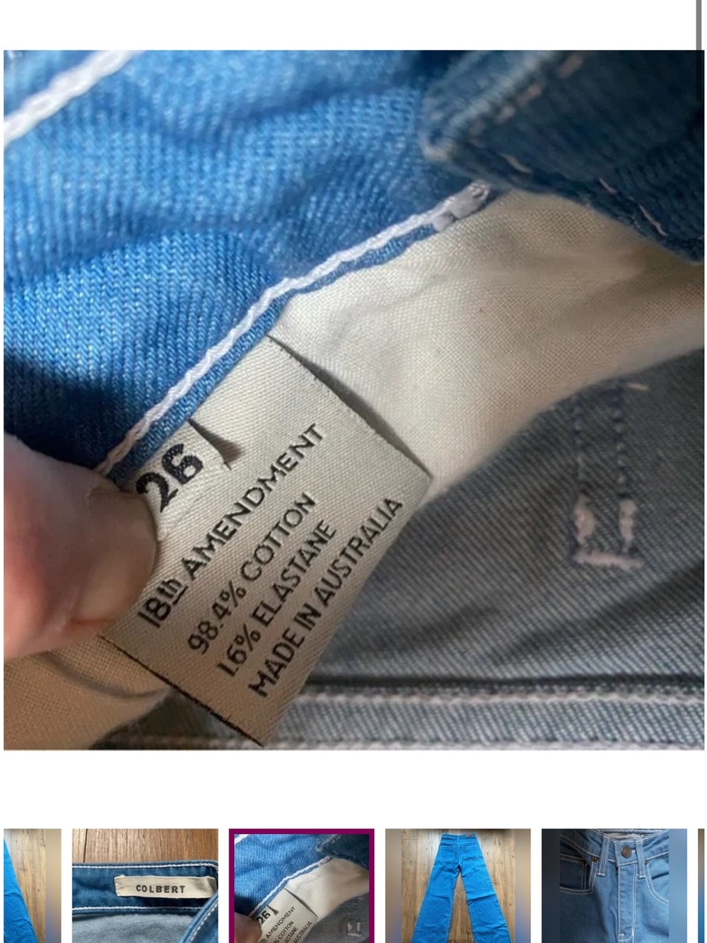 High-Rise Wide-Leg Women's Jeans in Bright Blue - Picture 4 of 7